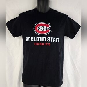 St. Cloud State Huskies Men's Black Logo T-Shirt College MN Size Small P-3358